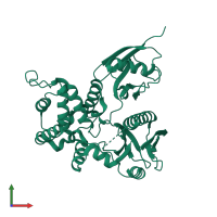 PDB entry 4rm9 coloured by chain, front view.