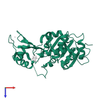 NAD-dependent protein deacetylase sirtuin-2 in PDB entry 4rmi, assembly 1, top view.