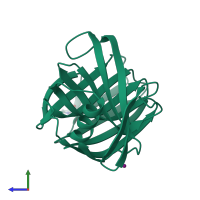 PDB entry 4s2g coloured by chain, side view.