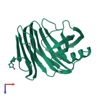 PDB entry 4s2g coloured by chain, top view.