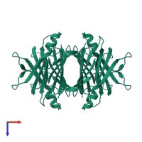 Transthyretin in PDB entry 4tm9, assembly 1, top view.