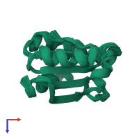 PDB entry 4trx coloured by chain, ensemble of 33 models, top view.