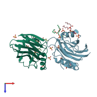 PDB entry 4tsp coloured by chain, top view.