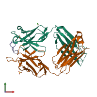 PDB entry 4tul coloured by chain, front view.