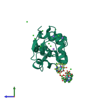PDB entry 4tws coloured by chain, side view.