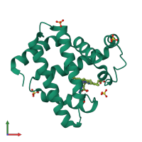 PDB entry 4twu coloured by chain, front view.