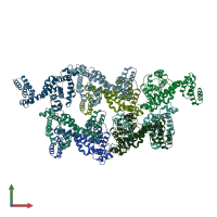 PDB entry 4u0z coloured by chain, front view.