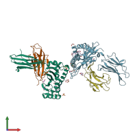 PDB entry 4u1l coloured by chain, front view.