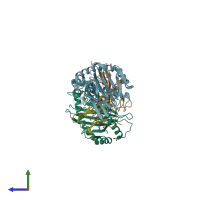 PDB entry 4u1l coloured by chain, side view.