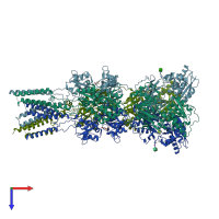 PDB entry 4u2p coloured by chain, top view.