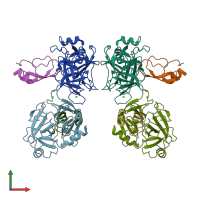 PDB entry 4u30 coloured by chain, front view.