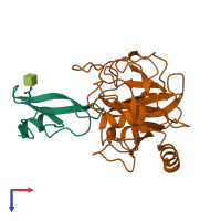 PDB entry 4u32 coloured by chain, top view.