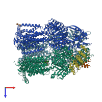 PDB entry 4u8v coloured by chain, top view.