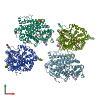 PDB entry 4ufb coloured by chain, front view.