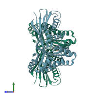 PDB entry 4usm coloured by chain, side view.