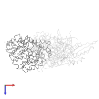 Tubulin alpha-1B chain in PDB entry 4uxr, assembly 1, top view.