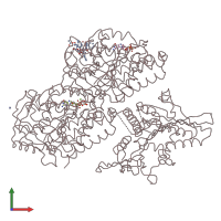 PDB entry 4uxs coloured by chain, front view.