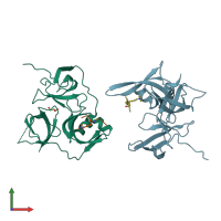 PDB entry 4uy4 coloured by chain, front view.