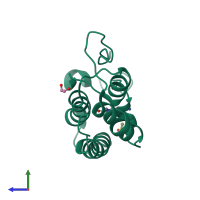PDB entry 4uyd coloured by chain, side view.
