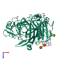 PDB entry 4v0z coloured by chain, top view.