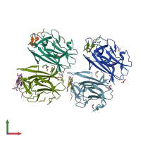 PDB entry 4w4z coloured by chain, front view.