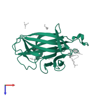 Ephrin type-A receptor 4 in PDB entry 4w4z, assembly 1, top view.