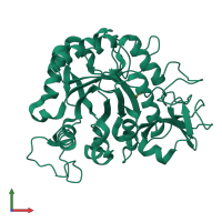 Monomeric assembly 2 of PDB entry 4w5u coloured by chemically distinct molecules, front view.