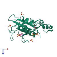 PDB entry 4wh7 coloured by chain, top view.