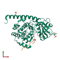 PDB entry 4wih coloured by chain, front view.