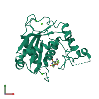 PDB entry 4wk7 coloured by chain, front view.