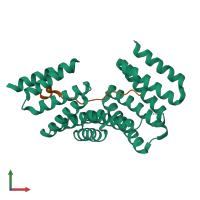 PDB entry 4wnf coloured by chain, front view.