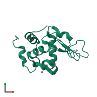 PDB entry 4wo9 coloured by chain, front view.