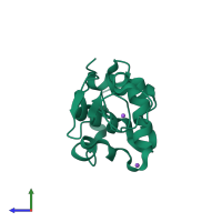 PDB entry 4wo9 coloured by chain, side view.