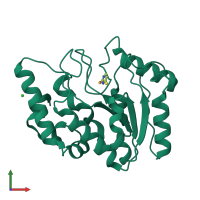 PDB entry 4ws8 coloured by chain, front view.