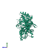 Maltose/maltodextrin-binding periplasmic protein in PDB entry 4wvj, assembly 1, side view.