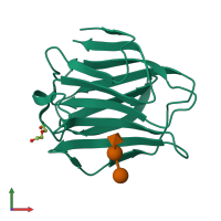 PDB entry 4wvw coloured by chain, front view.