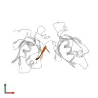 peptide SER-TRP-PHE-GLN-THR-ASP-LEU in PDB entry 4wyu, assembly 1, front view.