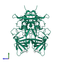 VP1 in PDB entry 4wzl, assembly 1, side view.