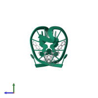 DNA (5'-D(*TP*CP*GP*GP*CP*GP*CP*CP*GP*A)-3') in PDB entry 4x1a, assembly 1, side view.