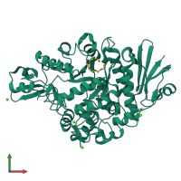 PDB entry 4xb3 coloured by chain, front view.