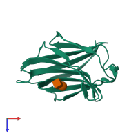 PDB entry 4xbn coloured by chain, top view.