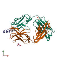 PDB entry 4xc3 coloured by chain, front view.