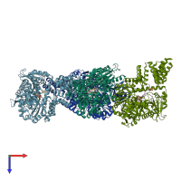 PDB entry 4xif coloured by chain, top view.