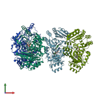 PDB entry 4xlo coloured by chain, front view.