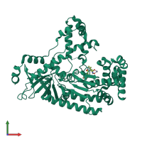 PDB entry 4xm8 coloured by chain, front view.