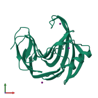 PDB entry 4xpv coloured by chain, front view.