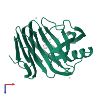 Endo-1,4-beta-xylanase 2 in PDB entry 4xqw, assembly 1, top view.