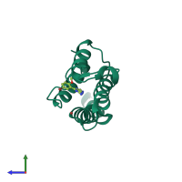 PDB entry 4xy8 coloured by chain, side view.