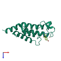 PDB entry 4xy8 coloured by chain, top view.