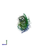 PDB entry 4y1k coloured by chain, side view.